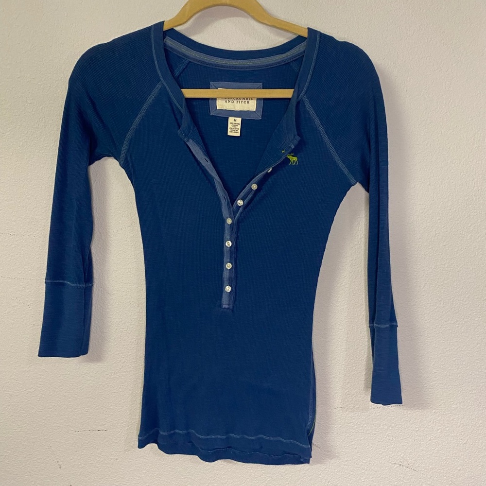 Abercrombie & Fitch Navy Blue 3/4 Sleeve